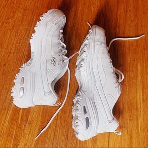 All white Skechers